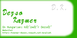 dezso kazmer business card